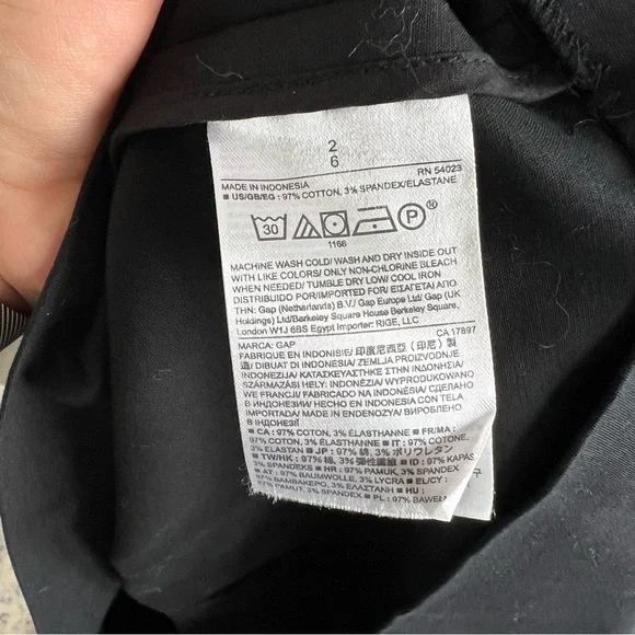 Gap Black Cotton Pleated Zipper Back Skirt Size: 2 - Picture 5 of 6